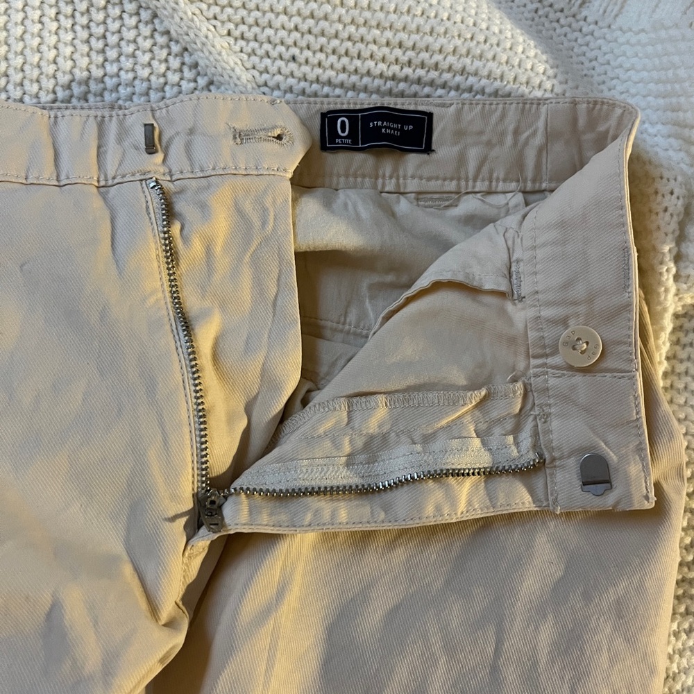 gap mid rise straight up khaki - birch beige - Picture 5 of 5